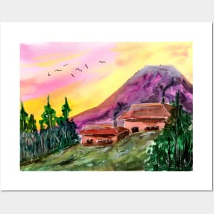 Purple Mountain Sunset Posters and Art